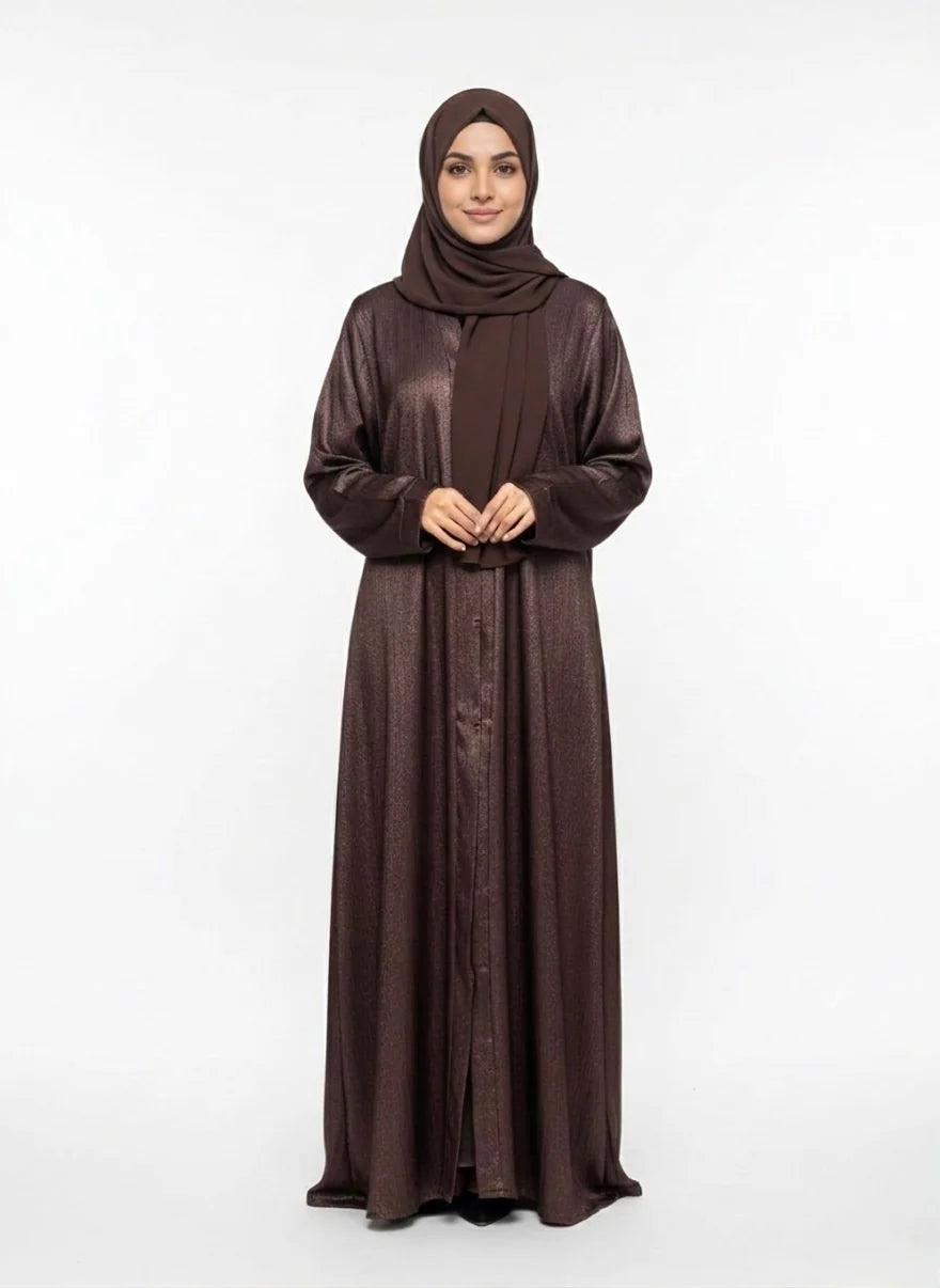 Metallic Shimmer Brown Abaya