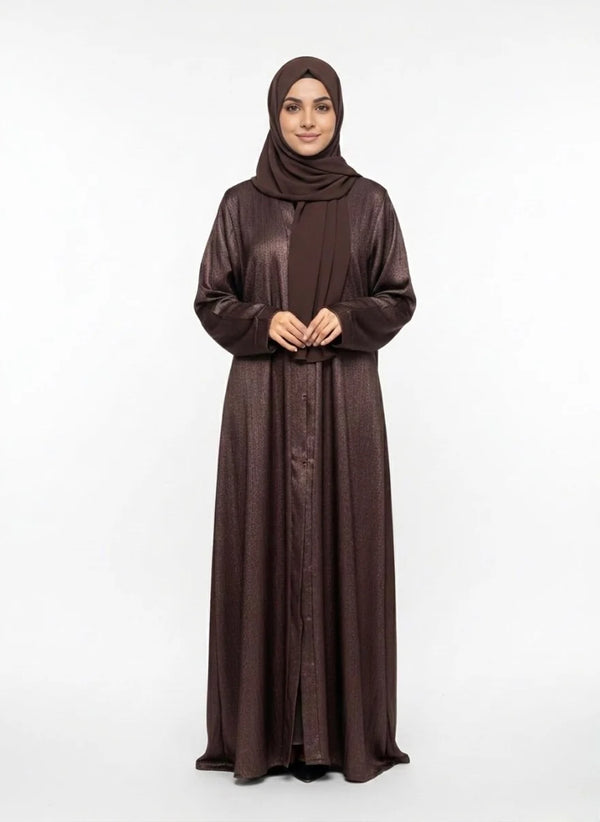 Metallic Shimmer Brown Abaya