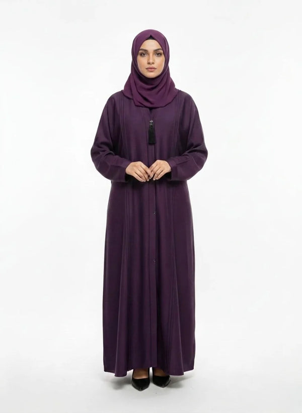Classic Pleated Royal Plum Abaya