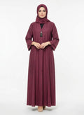 Classic Pleated Purple abaya