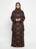 Open Tail Bow Chocolate Brwon Abaya