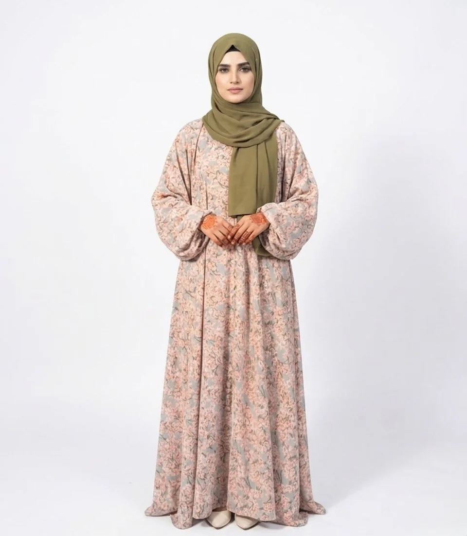 Lattice Olive Meadow Abaya