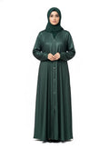 Metallic Shimmer Forest Green Abaya