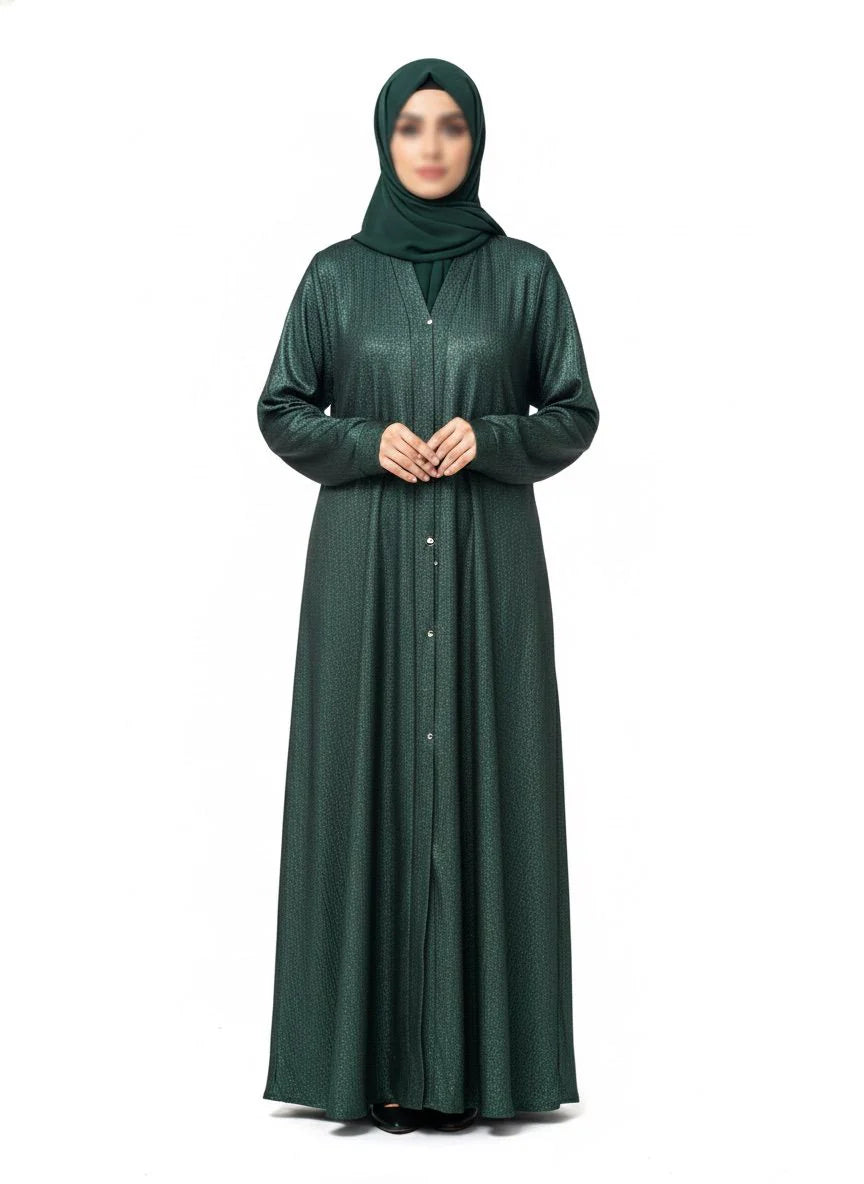 Metallic Shimmer Forest Green Abaya