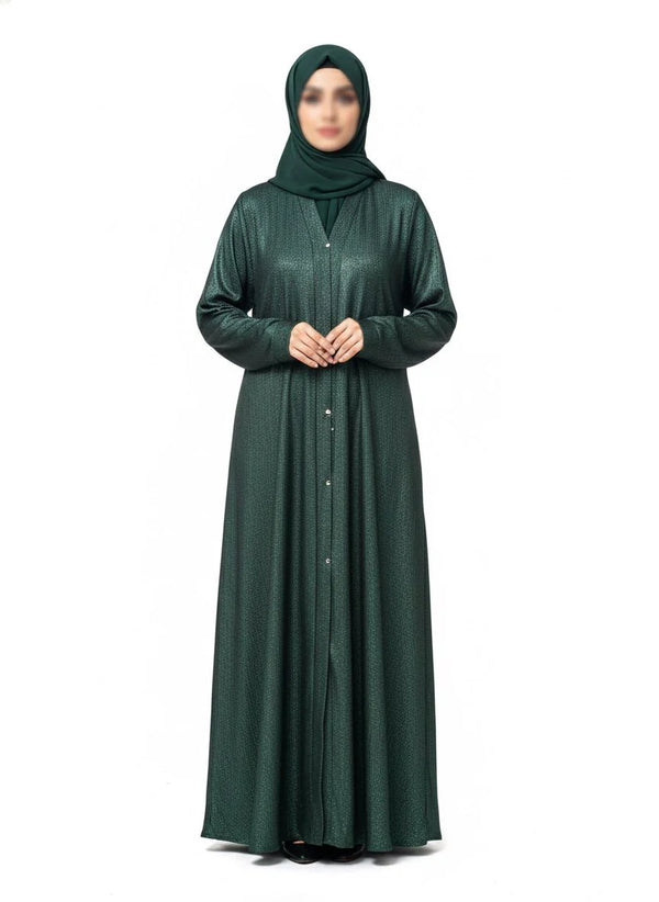 Metallic Shimmer Forest Green Abaya